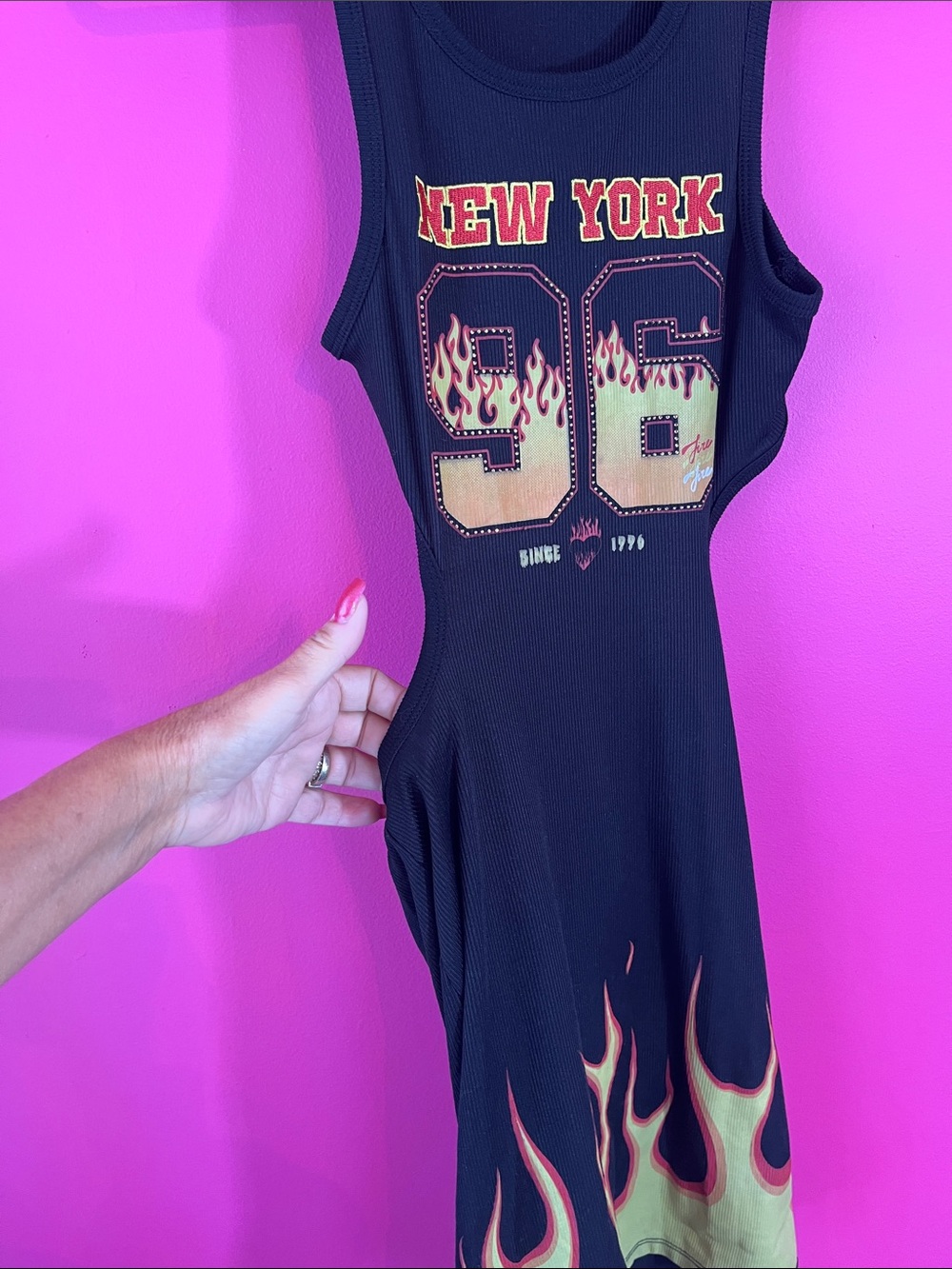 New York 96 Embroidered Cutout Mini Dress